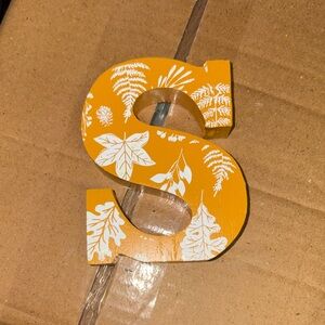 5/$5 Decorative Letter S with White Leaf Pattern
